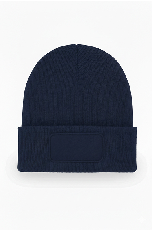 Uneek UC411 Rectangular Patch Beanie Navy ONE